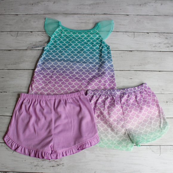 Carter's Girl Mermaid Shortie Pajama Set Size 2T - Picture 5 of 5